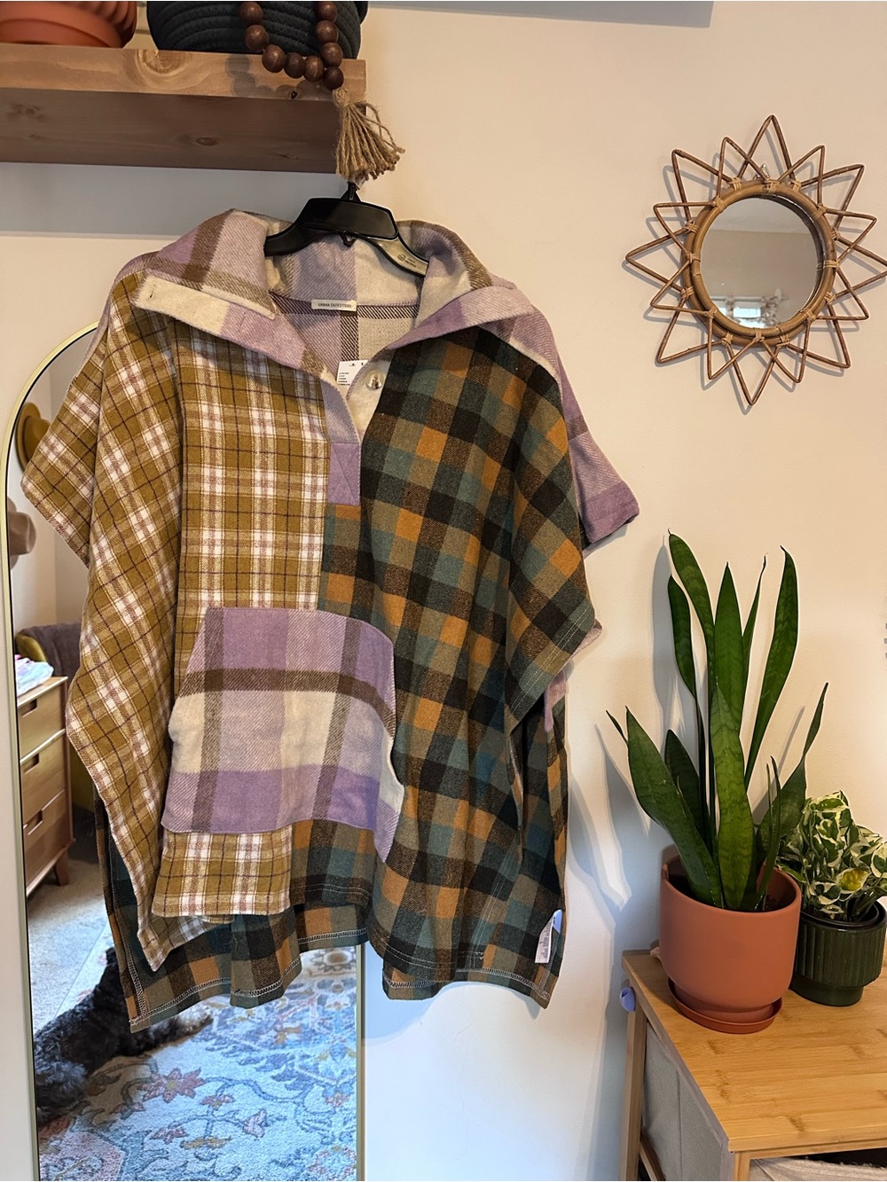 NWT Urban Outfitters Flannel Poncho